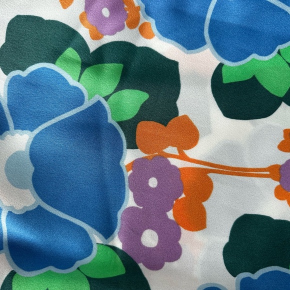 Zara Floral Printed Multicolored Wide Leg Trouser Pants - Picture 4 of 5